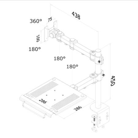 Neomounts Flat Screen & Notebook Desk Mount (clamp)
