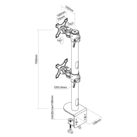 Neomounts Flat Screen Desk Mount (clamp)