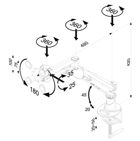Neomounts Flat Screen Desk Mount (clamp)
