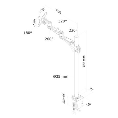 Neomounts Flat Screen Desk Mount (clamp)