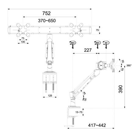 Neomounts Flat Screen Desk Mount (clamp) for 2 Monitor Screens