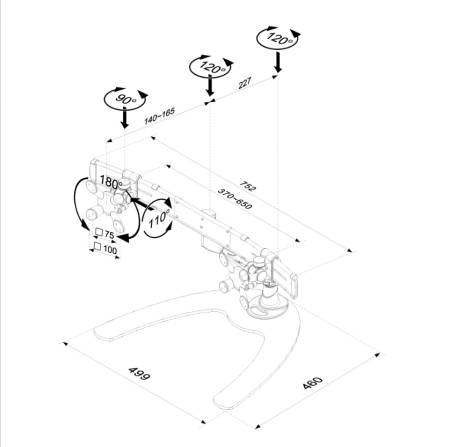 Neomounts Flat Screen Desk Mount (stand/foot) for 2 Monitor Screens
