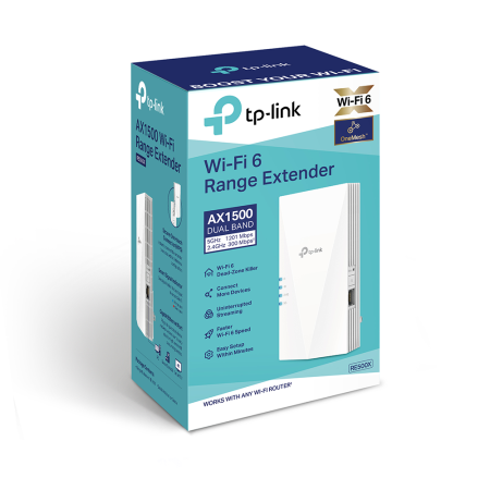 2-лентов OneMesh удължител на обхват TP-Link RE500X AX1500