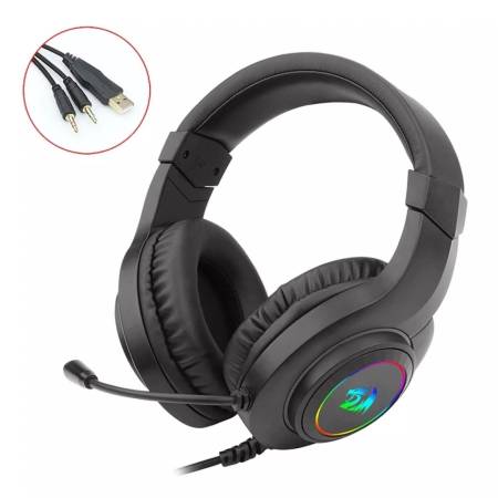 USB RGB LED геймърски слушалки с микрофон Redragon Hylas H260RGB-BK