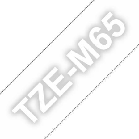 Brother TZe-M65 Matt Laminated Labelling Tape Cassette – White On Clear