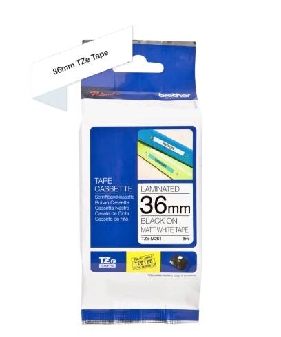 Brother TZe-M261 Matt Laminated Labelling Tape Cassette – Black on White