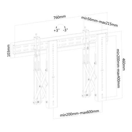Neomounts Flat Screen Wall Mount for video walls (pull-out/stretchable)