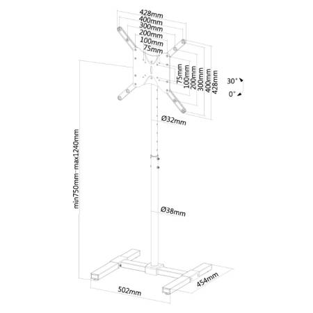 Neomounts Flat Screen Floor Stand (height: 75-124 cm)