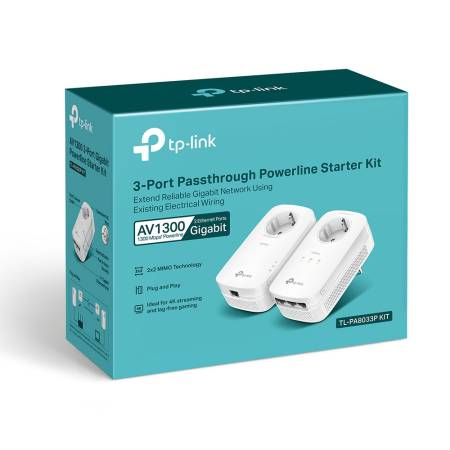 3-портов Gigabit Powerline Starter Kit TP-Link TL-PA8033P KIT AV1300