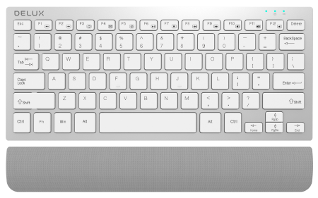Клавиатура Delux K3300D безжична/Bluetooth сребриста US Layout