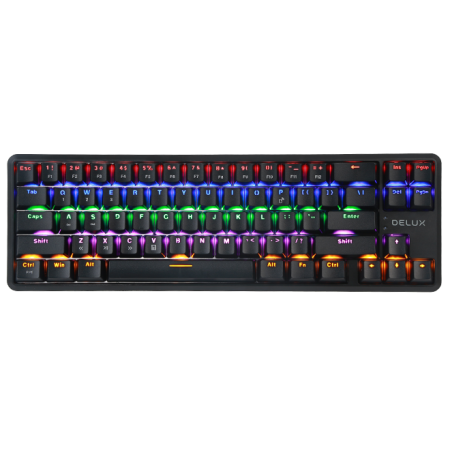 Клавиатура Delux KM32 механична геймърска USB Type-C/Bluetooth v5.0 Rainbow RGB LED