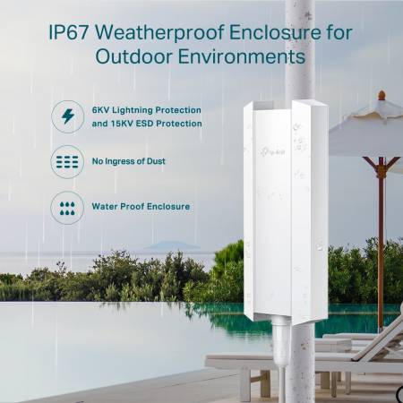 Външна Wi-Fi 6 точка за достъп TP-Link EAP610-Outdoor AX1800