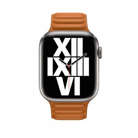 Apple Watch 45mm Golden Brown Leather Link - M/L