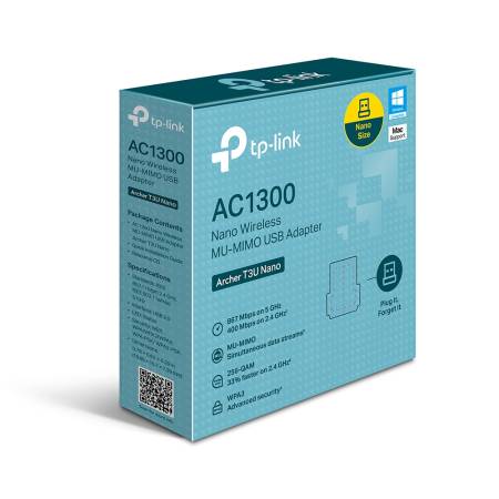 Безжичен нано USB адаптер TP-Link Archer T3U Nano AC1300 MU-MIMO