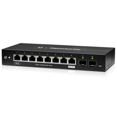 10-портов Gigabit управляем L2 комутатор Ubiquiti EdgeSwitch ES-10X с 2 SFP порта