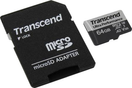 Transcend 64GB micro SD with adapter UHS-I U3 A2 Ultra Performance
