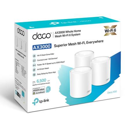 Безжична Wi-fi 6 Mesh система TP-Link Deco X50(3-pack) AX3000