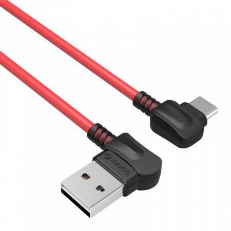 Кабел Orico TCW-20-RD USB-A към USB Type-C за данни и зареждане с прав ъгъл 2 метра