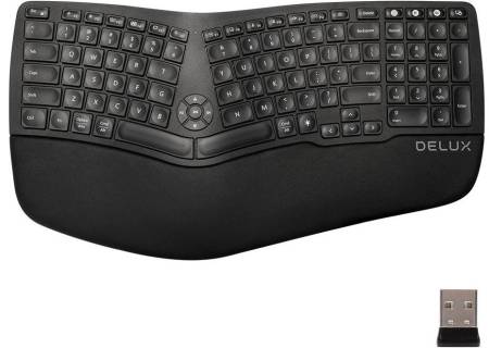 Клавиатура Delux GM902 безжична/Bluetooth черна с подсветка