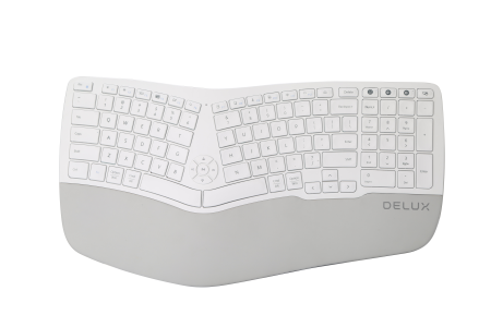 Клавиатура Delux GM902 безжична/Bluetooth бяла US Layout