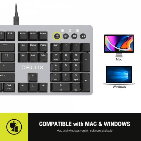 Клавиатура Delux KS100U USB Designer version механична US Layout