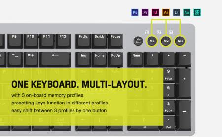 Клавиатура Delux KS100U USB Designer version механична US Layout