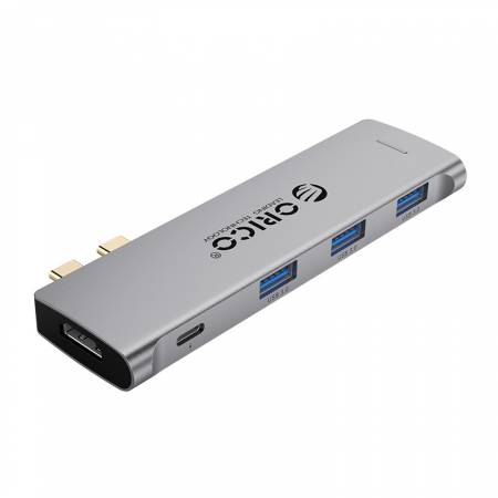 Докинг станция Orico 2CT-5H-GY 5в1 USB Type-C