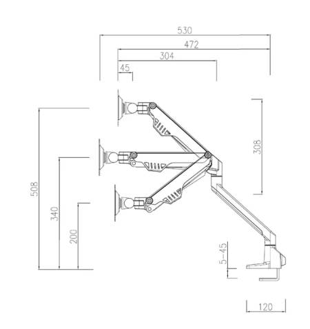 Neomounts Flat Screen Desk Mount (clamp/grommet) for 2 Monitor Screens