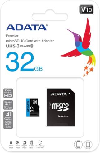 ADATA 32GB MicroSDHC UHS-I CLASS 10 (with adapter)