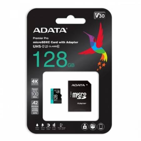 ADATA 128GB MicroSDXC UHS-I U3 V30S (with adapter)