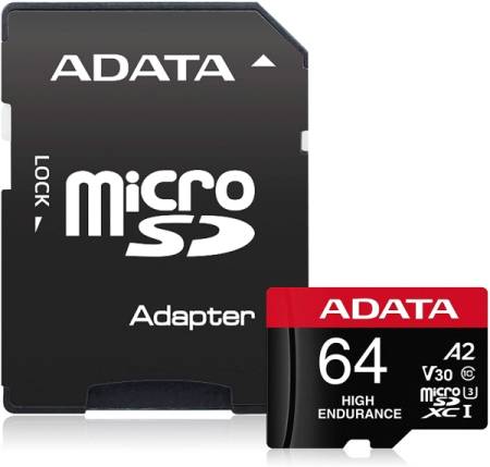ADATA 64GB MicroSDXC UHS-I U3 V30S High (with adapter)