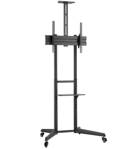 Neomounts Mobile Floor Stand incl. AV- and cam shelf (height adjustable: 128.5-145 cm)