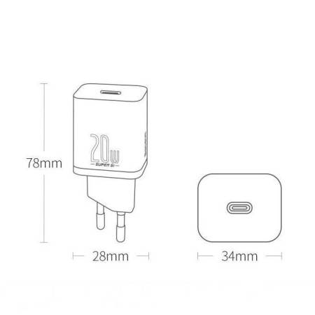 Зарядно устройство Baseus Super Si QC USB-C