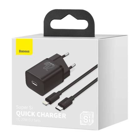 Зарядно устройство Baseus USB-C 20W super-si Quick + Type-C към Lightning кабел 1м