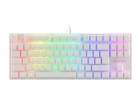 Genesis Gaming Keyboard Thor 303 TKL White RGB Backlight US Layout Brown Switch