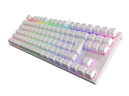 Genesis Gaming Keyboard Thor 303 TKL White RGB Backlight US Layout Brown Switch