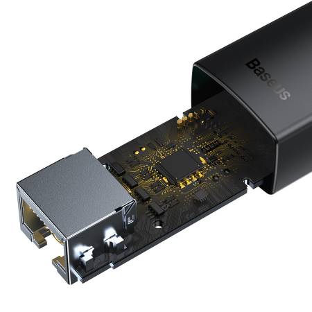 Мрежови адаптер Baseus WKQX000101 Lite USB-A Gigabit RJ45 LAN черен