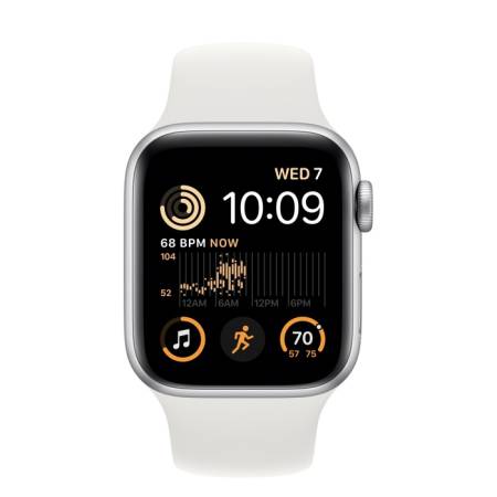 Apple Watch SE2 GPS + Cellular 40mm Silver Aluminium Case with White Sport Band - Regular