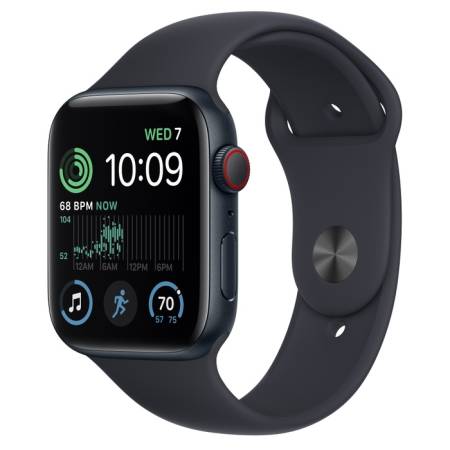 Apple Watch SE2 GPS + Cellular 44mm Midnight Aluminium Case with Midnight Sport Band - Regular