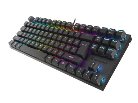 Genesis Mechanical Gaming Keyboard Thor 303 TKL RGB Backlight Red Switch US Layout Black