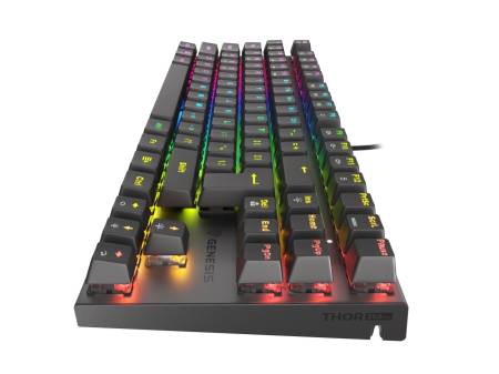 Genesis Mechanical Gaming Keyboard Thor 303 TKL RGB Backlight Red Switch US Layout Black