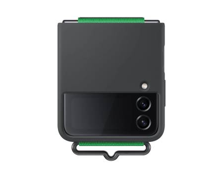 Samsung Flip4 Silicone Cover with Strap Black