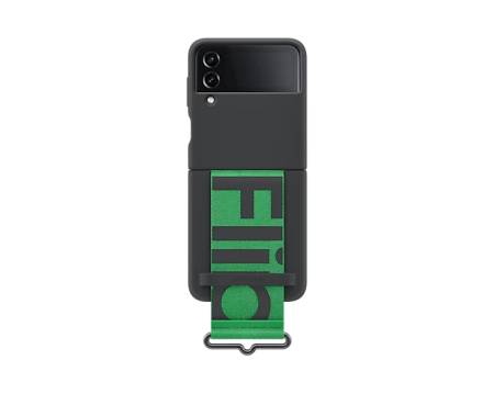 Samsung Flip4 Silicone Cover with Strap Black