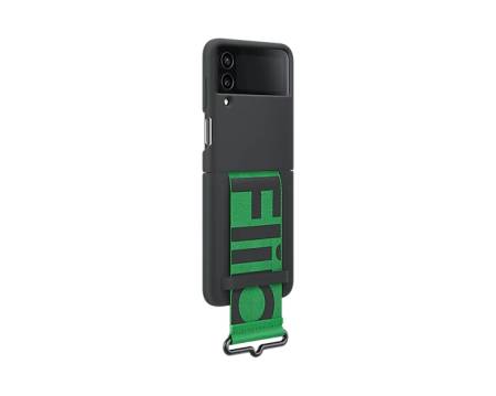 Samsung Flip4 Silicone Cover with Strap Black