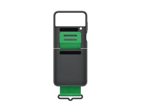 Samsung Flip4 Silicone Cover with Strap Black