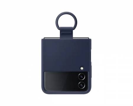 Samsung Flip4 Silicone Cover with Strap Navy