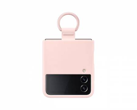 Samsung Flip4 Silicone Cover with Strap Pink