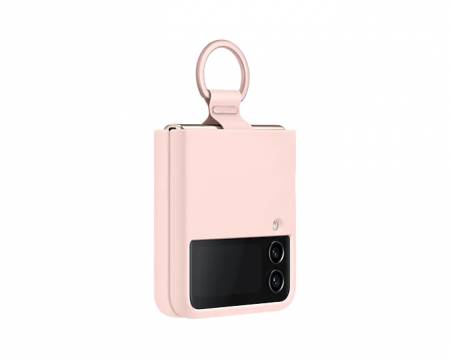 Samsung Flip4 Silicone Cover with Strap Pink