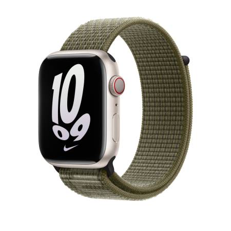 Apple Watch 45mm Sequoia/Pure Platinum Nike Sport Loop