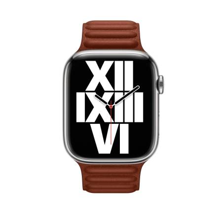 Apple Watch 45mm Umber Leather Link - S/M